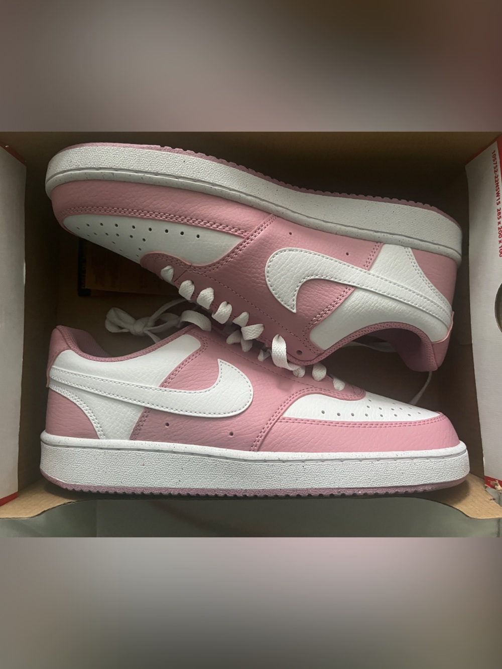Nike court vision low size 8 Pink and White Women's Sneakers